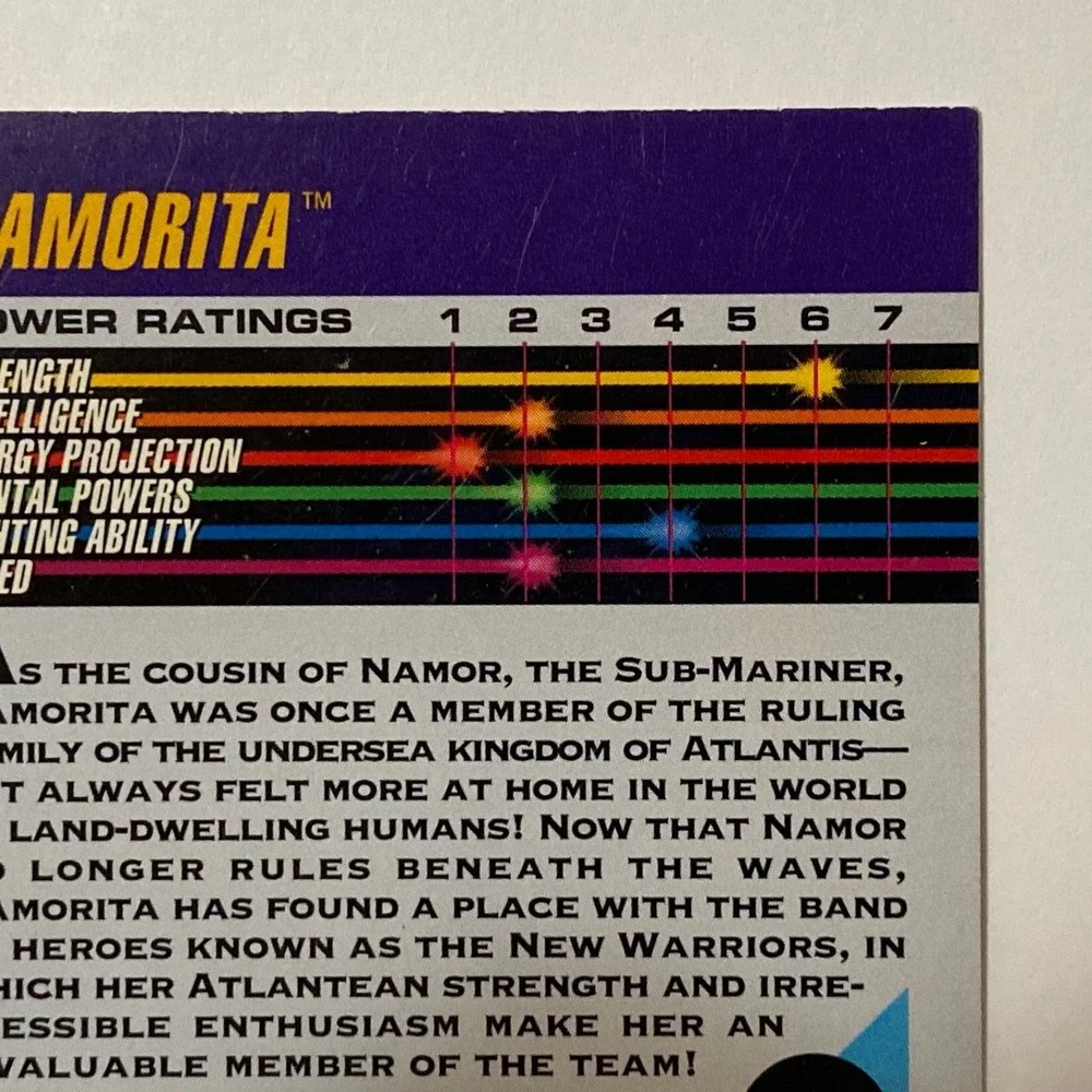 Vintage Marvel Comics 1992 Namorita Super Heroes Trading Card #49 Impel GUC